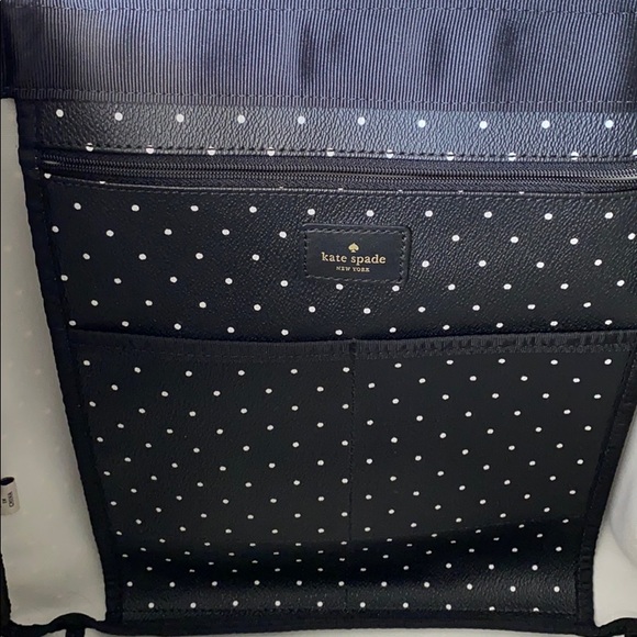 Black and white polka dotted Kate Spade tote - Picture 4 of 8